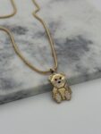 Prachtige kogelketting met een teddybeer hanger 50 cm