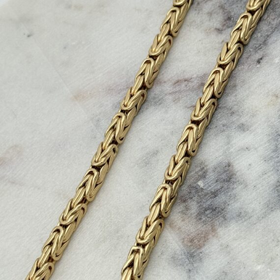 Mooie 14 karaat koningsketting met kruis 62 cm