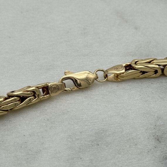 Mooie 14 karaat koningsketting met kruis 62 cm