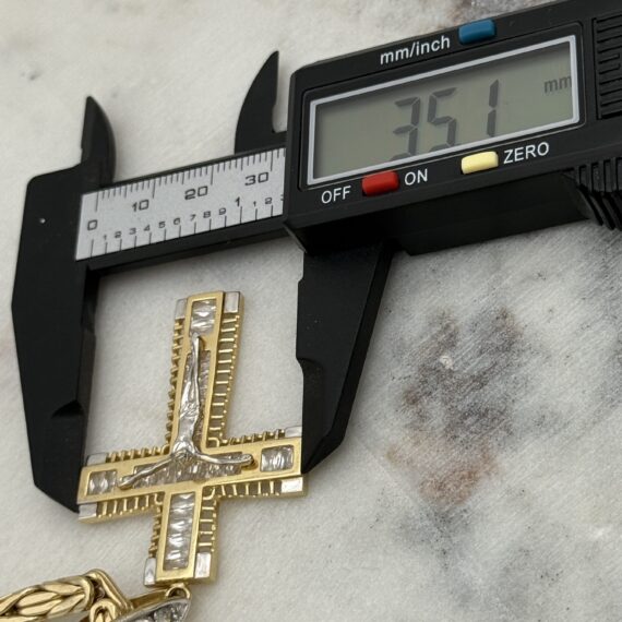 Mooie 14 karaat koningsketting met kruis 62 cm