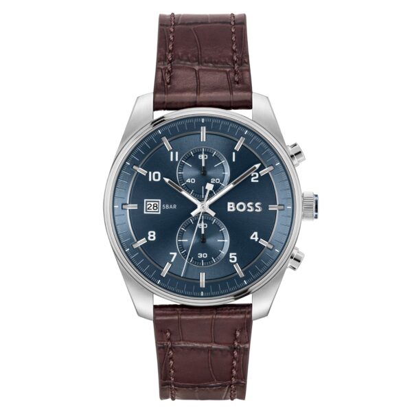 Hugo Boss Herenhorloge Skytraveller Leer HB1514194