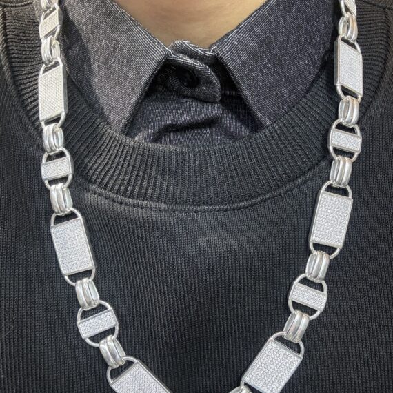 Massieve 925 Zilveren Magnum Schakelketting 70 cm - 2 cm breed