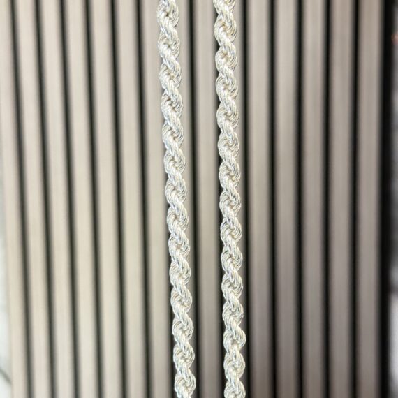Massieve 925 Zilveren Rope Schakelketting 70 cm