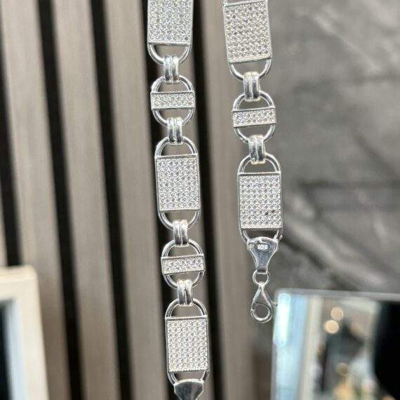 Massieve 925 Zilveren Magnum Schakelarmband 23 cm