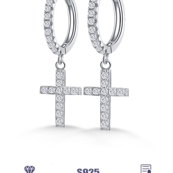 925 zilver oorbellen met VVS moissanite stenen - unisex