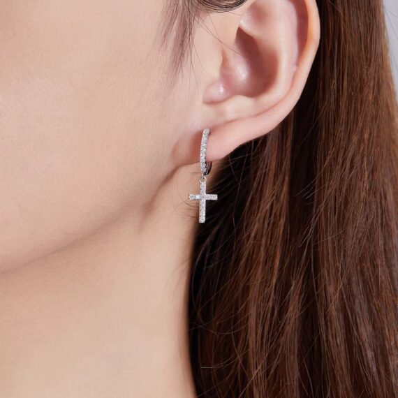 925 zilver oorbellen met VVS moissanite stenen - unisex