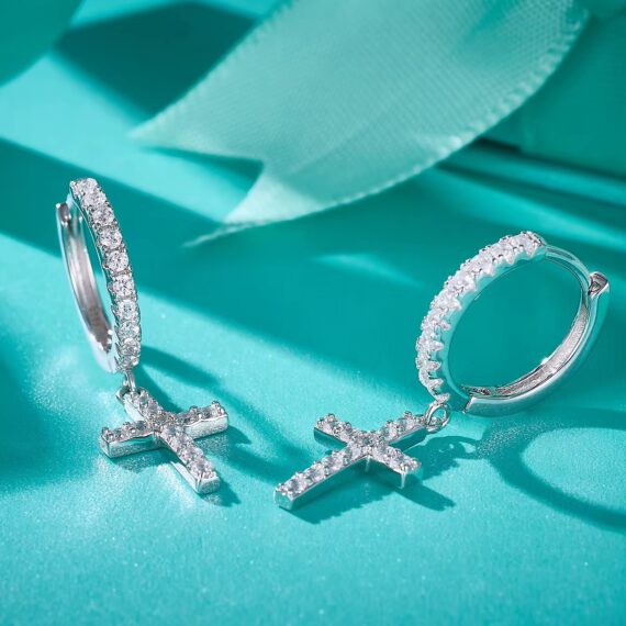 925 zilver oorbellen met VVS moissanite stenen - unisex