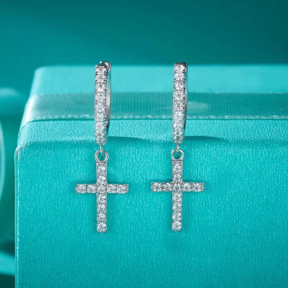 925 zilver oorbellen met VVS moissanite stenen - unisex