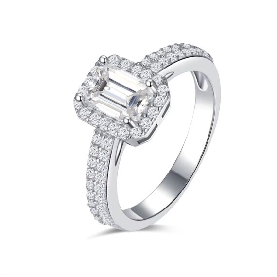 925 zilver ring met VVS moissanite stenen