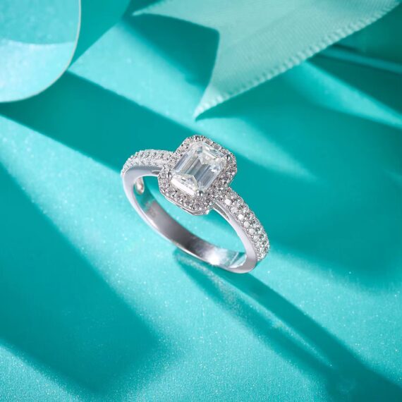 925 zilver ring met VVS moissanite stenen