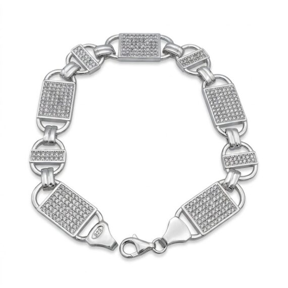 Massieve 925 Zilveren Magnum Schakelarmband 23 cm