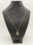 Prachtige 14 karaat ketting met kroon hanger 45 cm