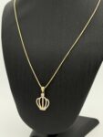 Prachtige 14 karaat ketting met kroon hanger 45 cm