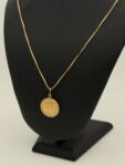 14 karaat gouden ketting 45 cm met 5 gulden hanger 22 K