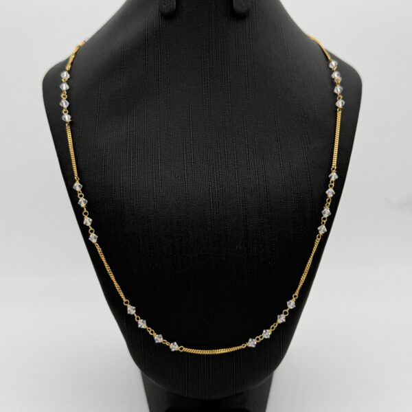 14 karaat gouden ketting met zirkonia 52 cm