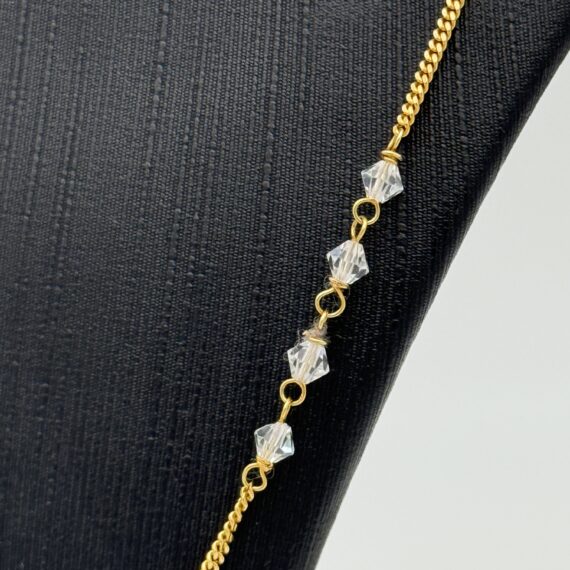 14 karaat gouden ketting met zirkonia 52 cm