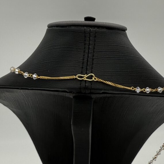 14 karaat gouden ketting met zirkonia 52 cm